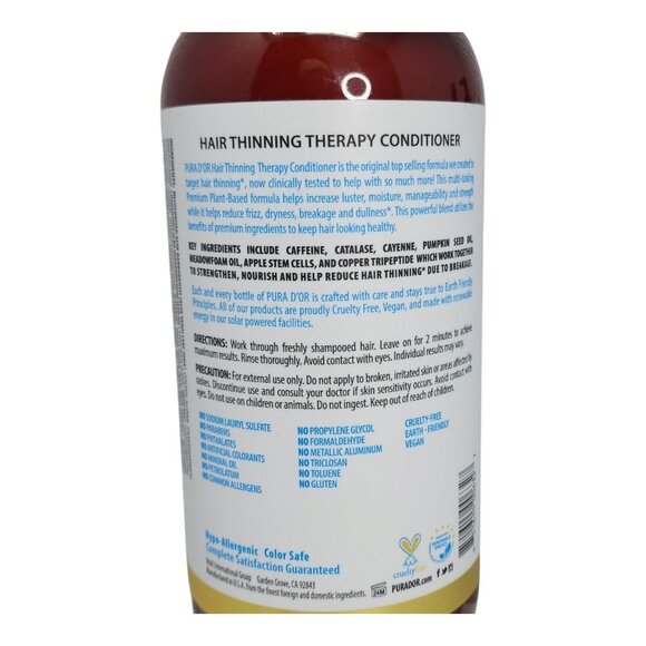PURA D'OR Dor Hair Thinning Therapy Shampoo & Conditioner LAVENDER VANILLA 24 oz - Picture 7 of 10